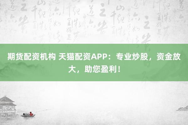 期货配资机构 天猫配资APP：专业炒股，资金放大，助您盈利！